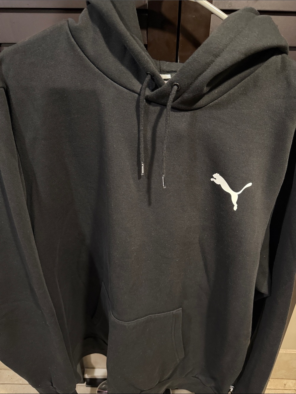 Puma Black Hoodie with White Puma Logo